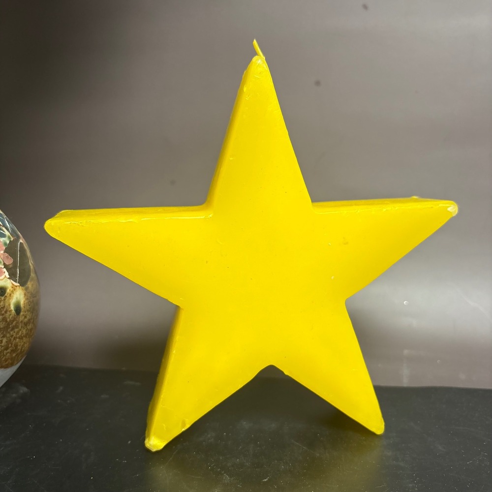 90s Star Candle | Yellow Whimsygoth Decor | Vintage Celestial Accent